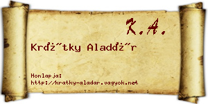 Krátky Aladár névjegykártya